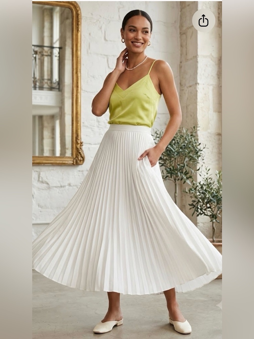 Amour Vert Barlow Stretch Silk Satin Camisole Tank Size S